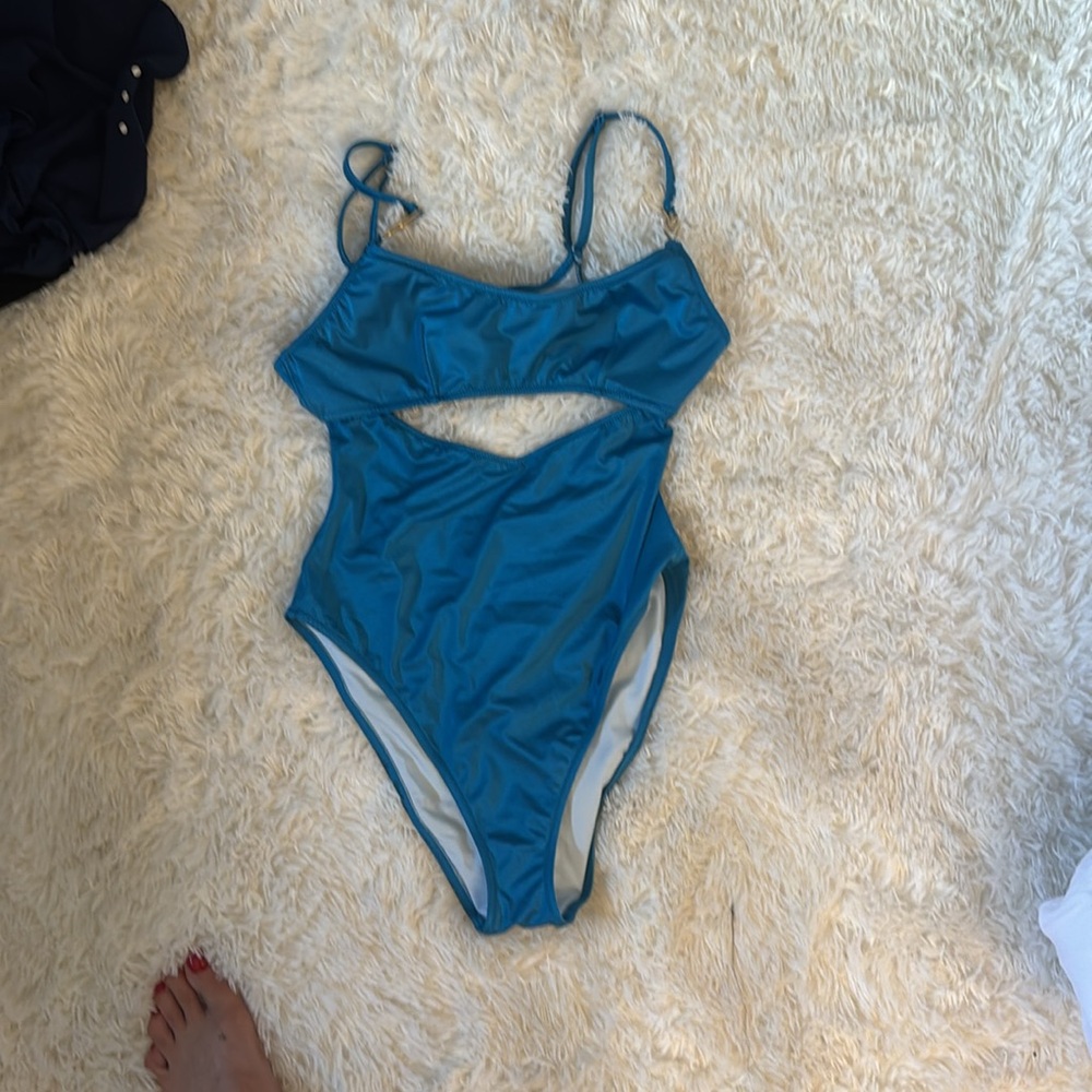 Teal One-Shoulder Cutout Swimsuit Victoria’s Secret
